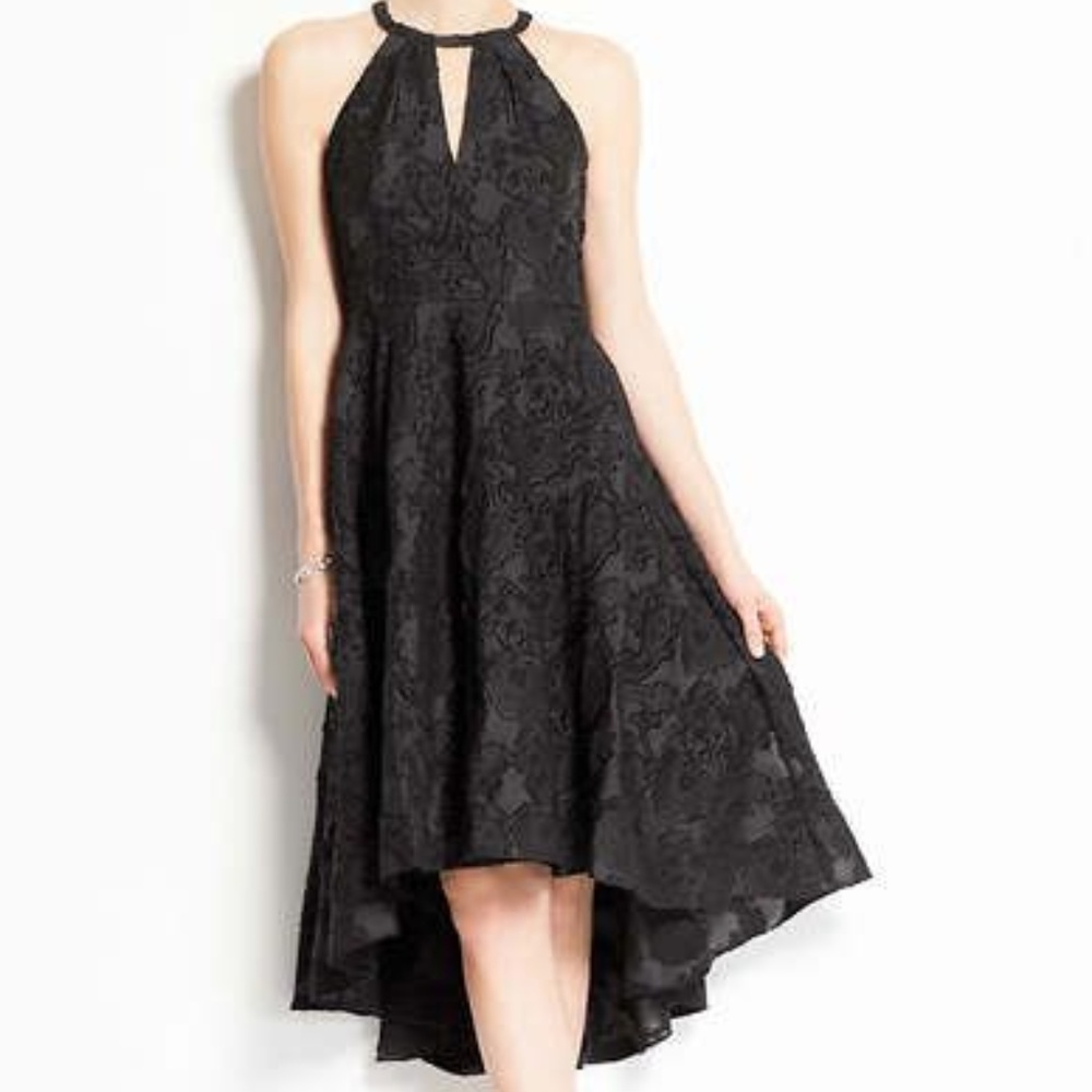 Ann Taylor Floral Jacquard Halter Dress